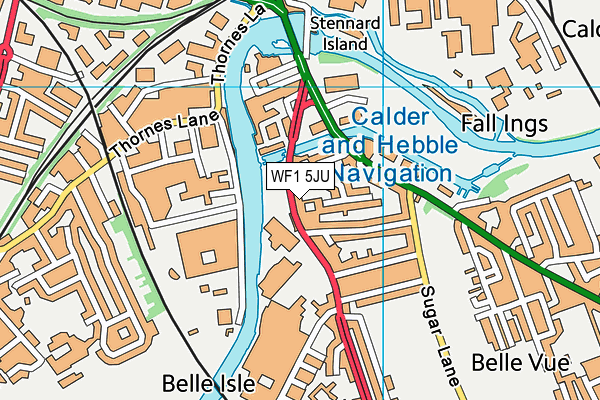 WF1 5JU map - OS VectorMap District (Ordnance Survey)