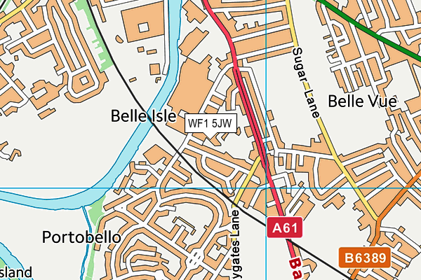 WF1 5JW map - OS VectorMap District (Ordnance Survey)