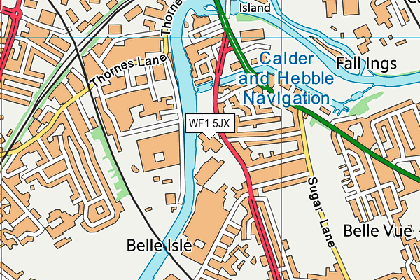 WF1 5JX map - OS VectorMap District (Ordnance Survey)