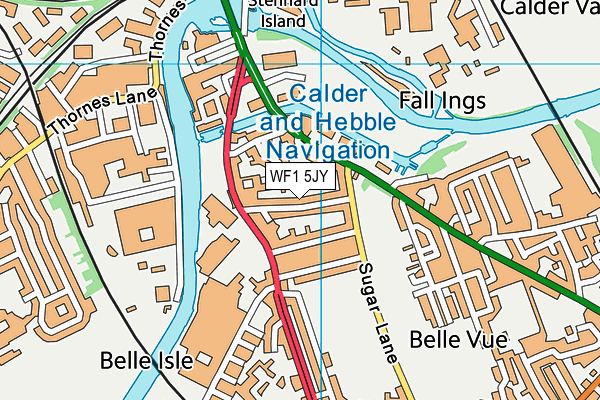 WF1 5JY map - OS VectorMap District (Ordnance Survey)