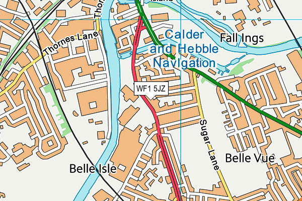 WF1 5JZ map - OS VectorMap District (Ordnance Survey)