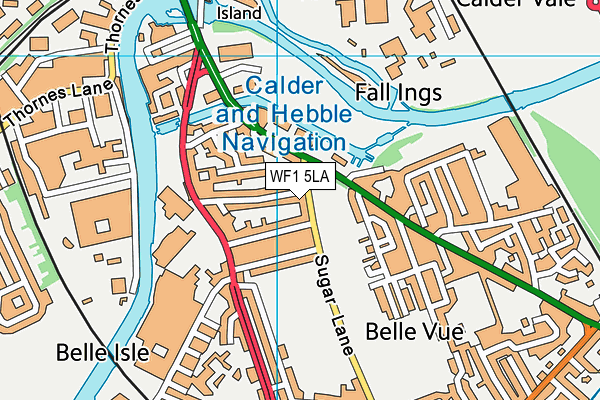 WF1 5LA map - OS VectorMap District (Ordnance Survey)