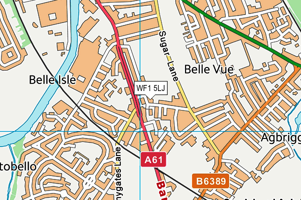 WF1 5LJ map - OS VectorMap District (Ordnance Survey)