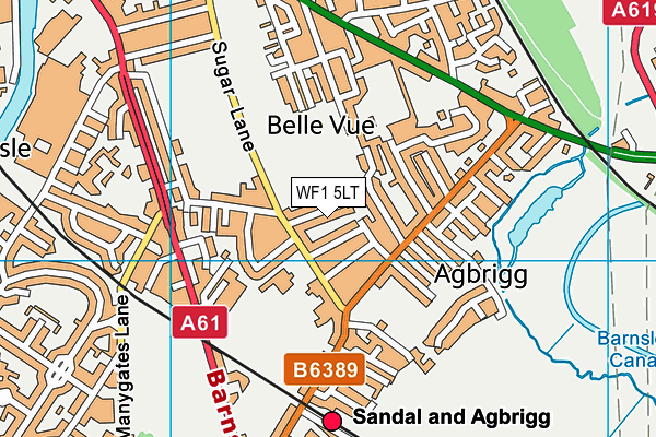 WF1 5LT map - OS VectorMap District (Ordnance Survey)