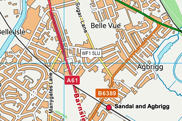 WF1 5LU map - OS VectorMap District (Ordnance Survey)