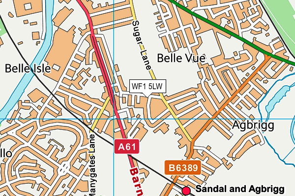 WF1 5LW map - OS VectorMap District (Ordnance Survey)