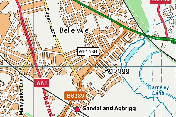 WF1 5NB map - OS VectorMap District (Ordnance Survey)