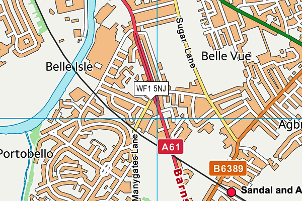 WF1 5NJ map - OS VectorMap District (Ordnance Survey)