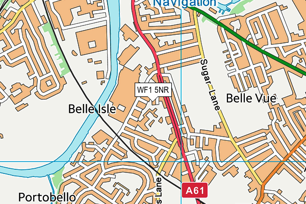 WF1 5NR map - OS VectorMap District (Ordnance Survey)