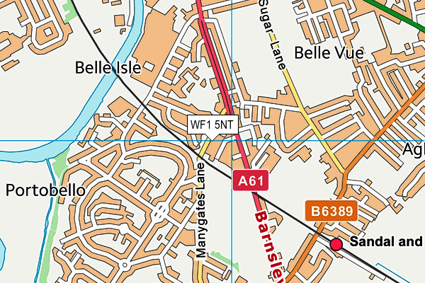 WF1 5NT map - OS VectorMap District (Ordnance Survey)