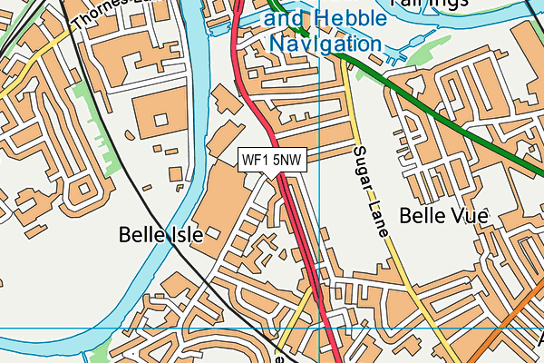 WF1 5NW map - OS VectorMap District (Ordnance Survey)