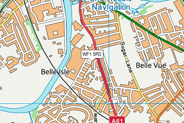 WF1 5PD map - OS VectorMap District (Ordnance Survey)