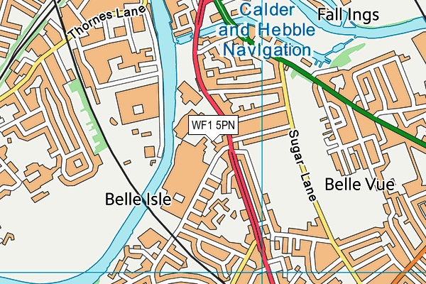 WF1 5PN map - OS VectorMap District (Ordnance Survey)