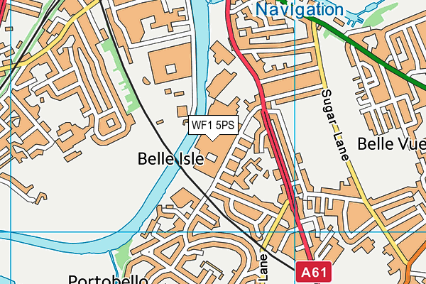 WF1 5PS map - OS VectorMap District (Ordnance Survey)