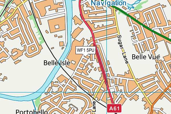 WF1 5PU map - OS VectorMap District (Ordnance Survey)