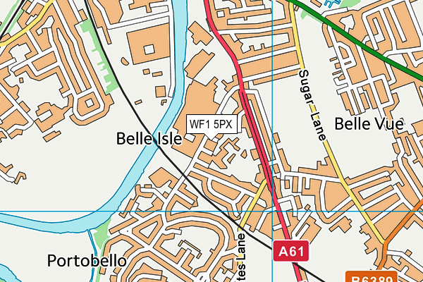 WF1 5PX map - OS VectorMap District (Ordnance Survey)