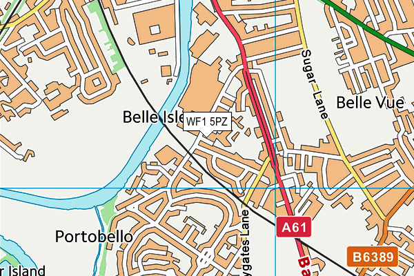 WF1 5PZ map - OS VectorMap District (Ordnance Survey)