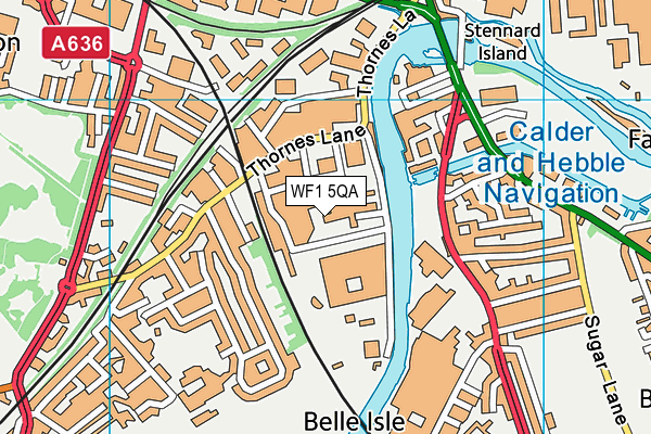 WF1 5QA map - OS VectorMap District (Ordnance Survey)