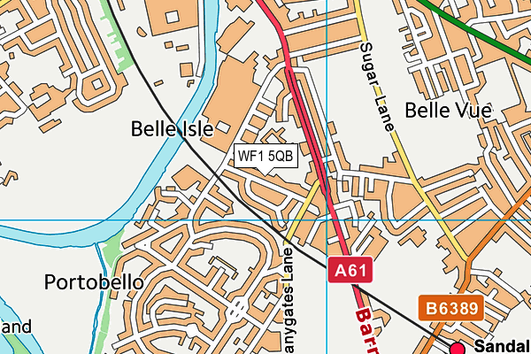 WF1 5QB map - OS VectorMap District (Ordnance Survey)