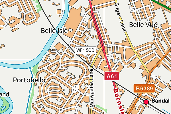 WF1 5QD map - OS VectorMap District (Ordnance Survey)