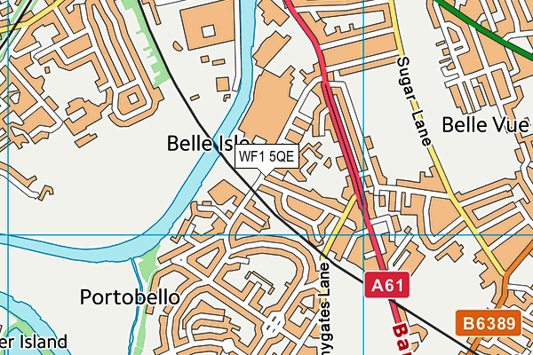 WF1 5QE map - OS VectorMap District (Ordnance Survey)