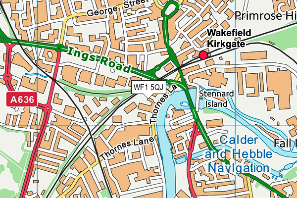 WF1 5QJ map - OS VectorMap District (Ordnance Survey)