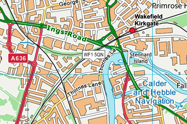 WF1 5QN map - OS VectorMap District (Ordnance Survey)