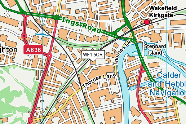 Sporting Bodies Gym (Closed) map (WF1 5QR) - OS VectorMap District (Ordnance Survey)