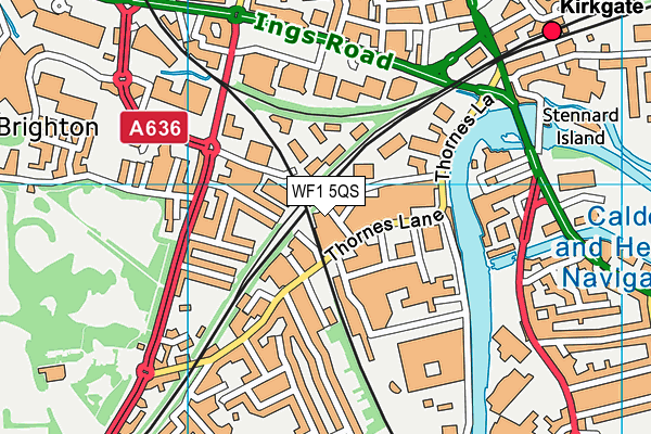 WF1 5QS map - OS VectorMap District (Ordnance Survey)