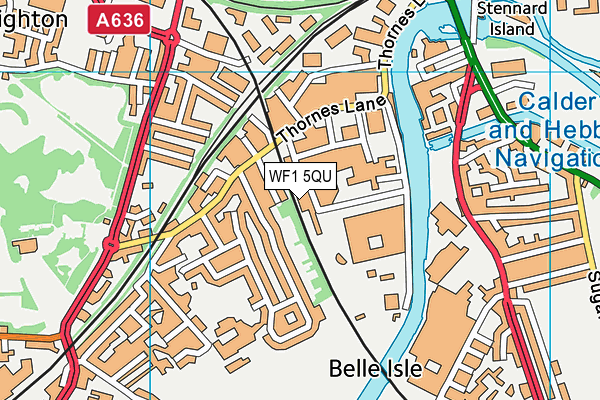 WF1 5QU map - OS VectorMap District (Ordnance Survey)