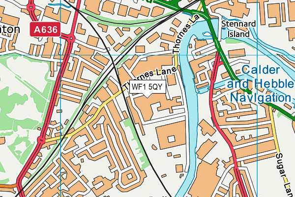 WF1 5QY map - OS VectorMap District (Ordnance Survey)