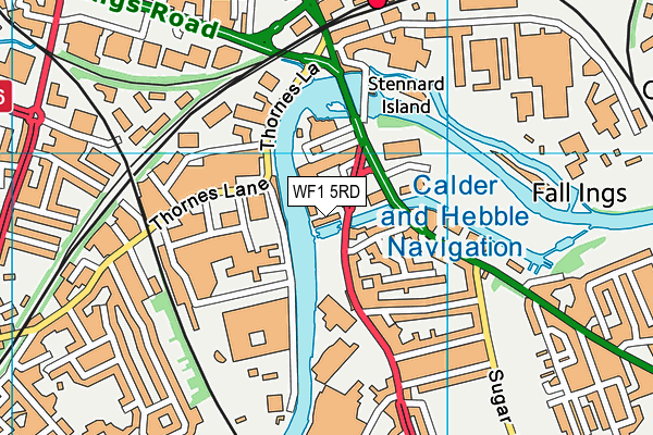 WF1 5RD map - OS VectorMap District (Ordnance Survey)