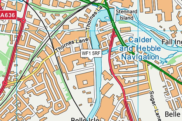 WF1 5RF map - OS VectorMap District (Ordnance Survey)