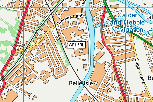 WF1 5RL map - OS VectorMap District (Ordnance Survey)