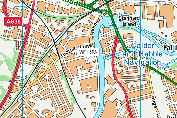 WF1 5RN map - OS VectorMap District (Ordnance Survey)