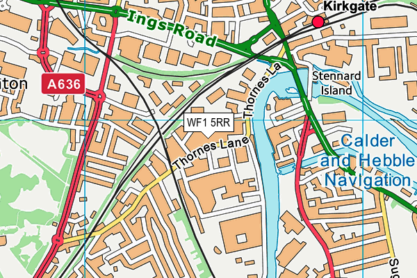 WF1 5RR map - OS VectorMap District (Ordnance Survey)