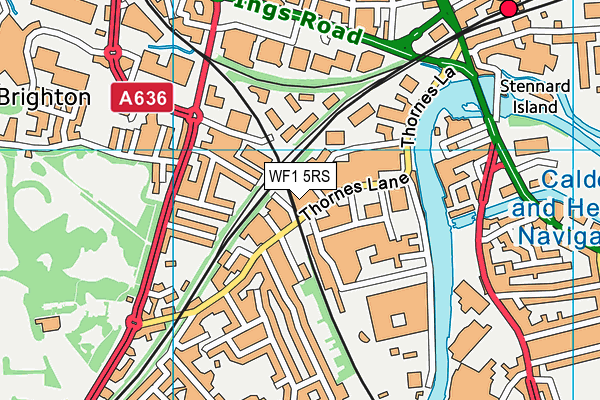 WF1 5RS map - OS VectorMap District (Ordnance Survey)