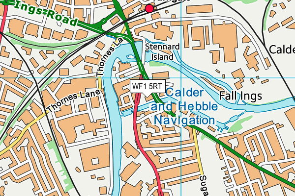 WF1 5RT map - OS VectorMap District (Ordnance Survey)