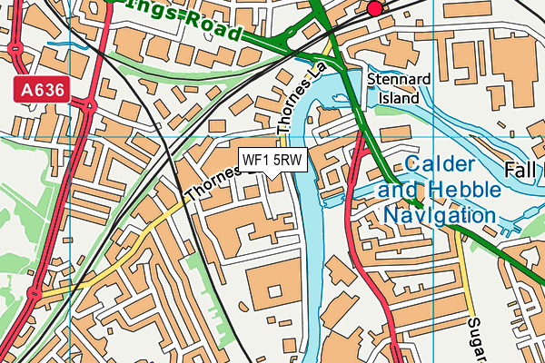 WF1 5RW map - OS VectorMap District (Ordnance Survey)