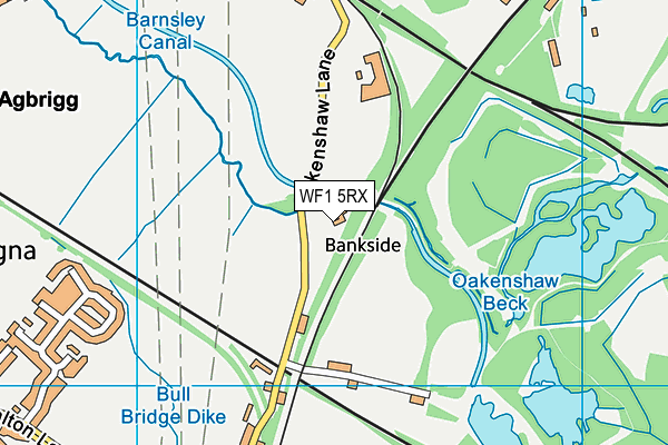 WF1 5RX map - OS VectorMap District (Ordnance Survey)