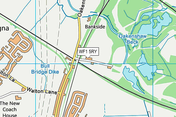 WF1 5RY map - OS VectorMap District (Ordnance Survey)