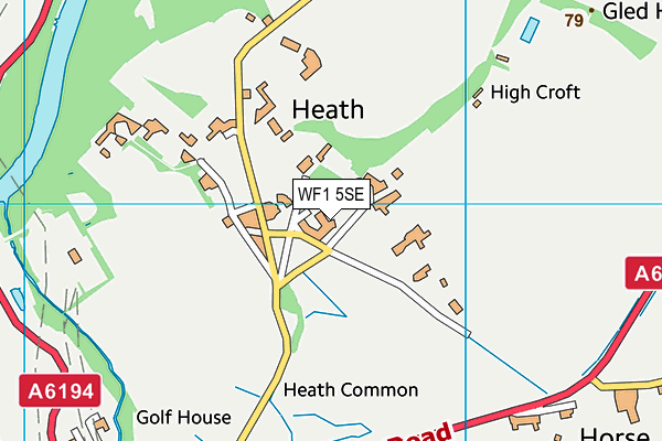 WF1 5SE map - OS VectorMap District (Ordnance Survey)