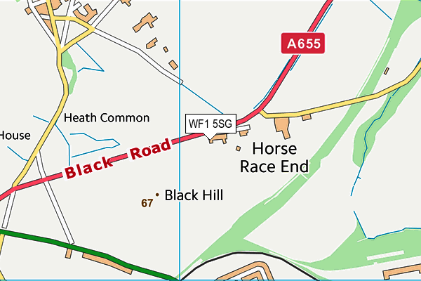 WF1 5SG map - OS VectorMap District (Ordnance Survey)