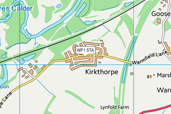 Kirkthorpe Recreation Ground map (WF1 5TA) - OS VectorMap District (Ordnance Survey)
