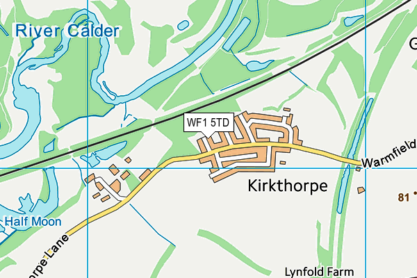 WF1 5TD map - OS VectorMap District (Ordnance Survey)