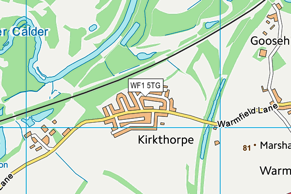 WF1 5TG map - OS VectorMap District (Ordnance Survey)
