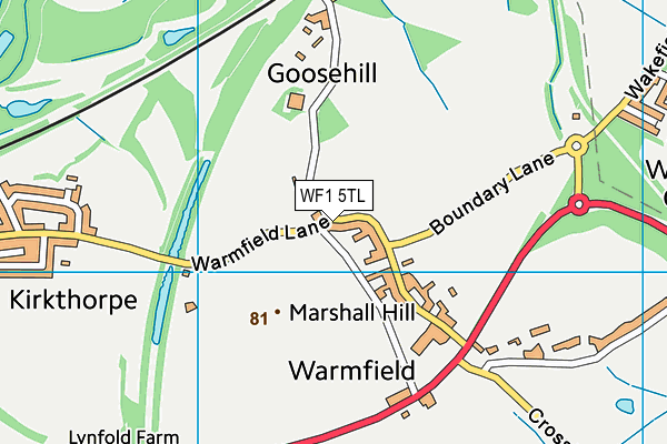 WF1 5TL map - OS VectorMap District (Ordnance Survey)
