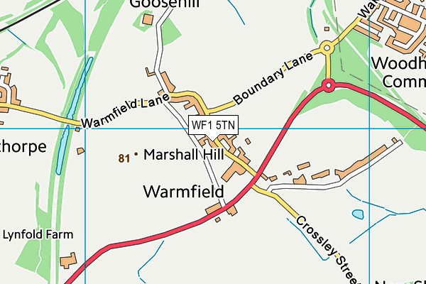 WF1 5TN map - OS VectorMap District (Ordnance Survey)