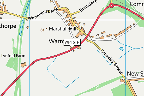 WF1 5TP map - OS VectorMap District (Ordnance Survey)