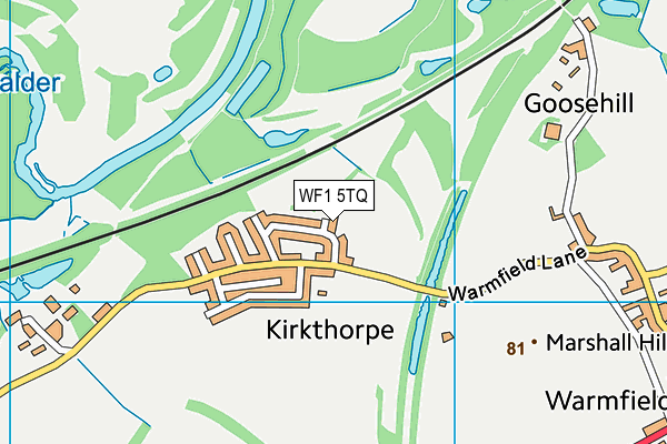 WF1 5TQ map - OS VectorMap District (Ordnance Survey)